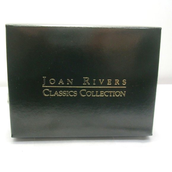 Joan Rivers Necklace Earring Set Etched Hearts Gold & Black NIB 18" Perfect - Picture 5 of 7